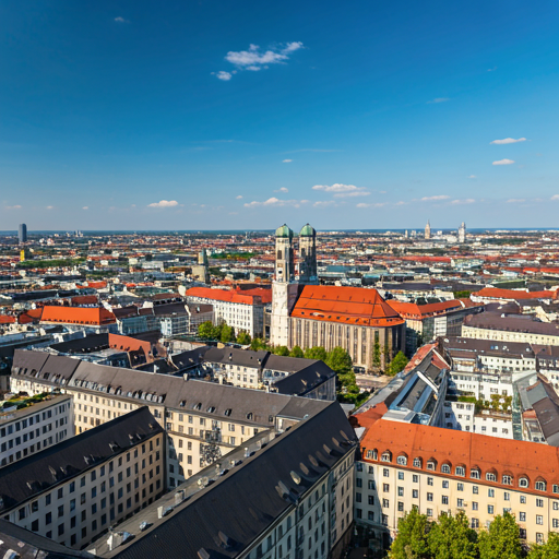 Aerial view of Munich city center